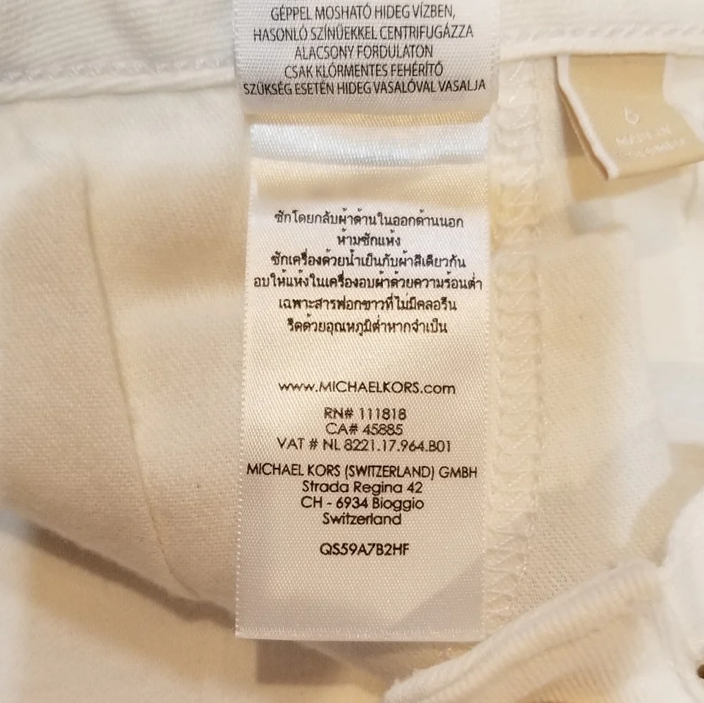 Michael Michael Kors Straight Leg Ankle Jeans White Sz 6